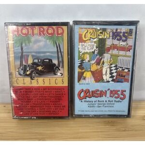 Sealed Vintage Cassette Lot – Hot Rod Classics & Cruisin' 1955 (2 Tapes)